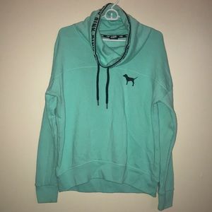 Light Blue PINK Cowl Neck Sweatshirt Size Medium